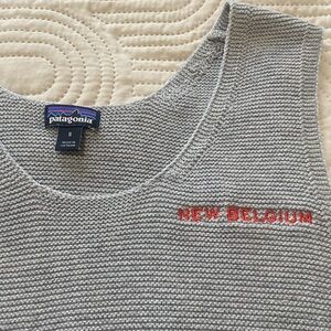 Patagonia x New Belgium Gray Knit Tank Top with Red Embroidery